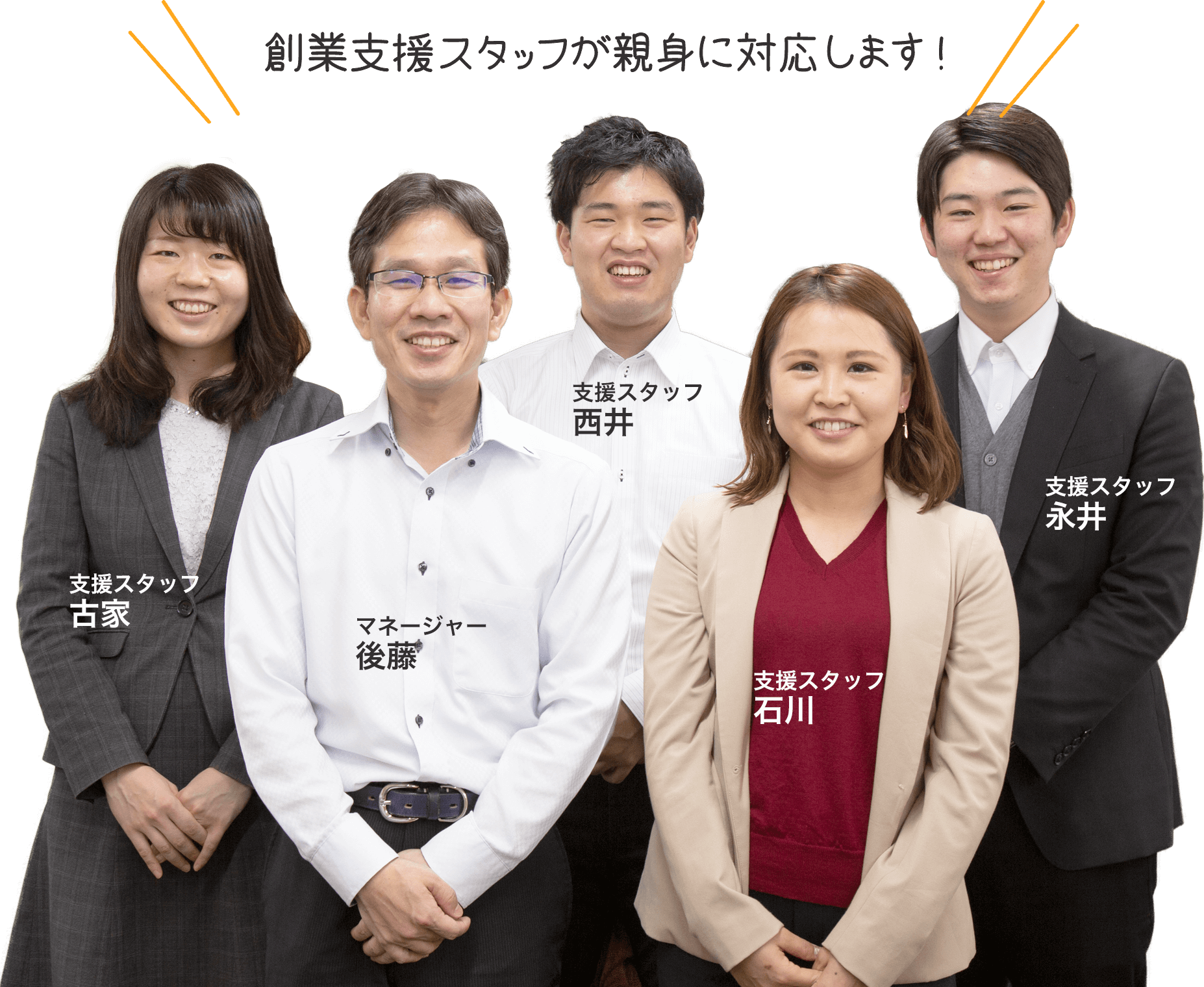 創業支援スタッフが親身に対応します