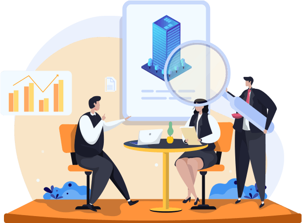 依頼先選びを入念に行うイメージ